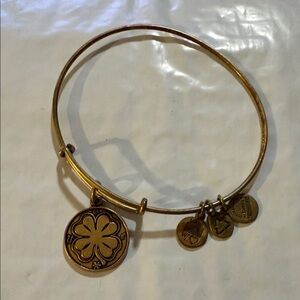 Alex and Ani Clover Gold Tone Charm Bracelet, 2014